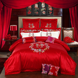 欣恋家纺 婚庆十件套套件10件套大红多件床上用品结婚床QMZM