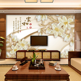 中式大型壁画3D立体墙纸墙布PVC浮雕壁纸客厅电视背景墙一整张