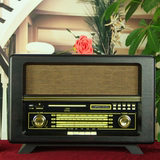 多功能仿古老式老年收音机台式全波段 插卡 收音机 老人礼品