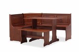 [转卖]喜梦宝松木家具 实木套 实木环保 咖啡色 成套餐桌椅