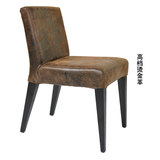 德明斯免安装可拆洗皮艺实木布艺餐椅 咖啡椅子时尚靠背餐厅餐凳