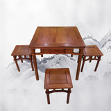 红木家具缅花小方桌红酸枝小方桌实木餐桌椅红木茶桌四方棋牌桌