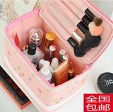 高品质粉色樱桃有盖化妆品收纳包 化妆箱收纳盒 表面防水包邮