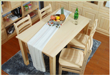 实木折叠餐桌简约现代小户型宜家长方形松木多功能家具吃饭桌子