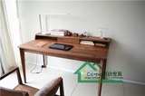 北欧现代简约实木双人电脑桌 台式家用简易办公桌书桌书架工作台