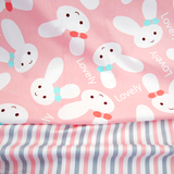 小兔乖乖AB版 纯棉斜纹布料 婴儿床品布料 儿童卡通床单被罩棉布