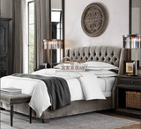 宜家家居布艺床 简约现代布床双人床1.5 1.8米 美式床创意软包床