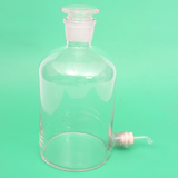 玻璃下口瓶10000ml/20斤白放水瓶带橡胶塞装玻璃水龙头瓶磨砂口