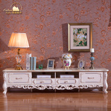 欧式电视柜大理石面天然实橡木烤漆茶几组合套装白色客厅定制家具