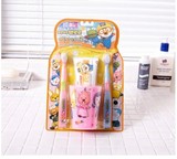 韩国进口儿童旅行牙具 牙膏牙刷套装带漱口杯 可爱宝宝洗漱用品