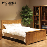 纯实木床简约欧式法式白橡木双人床1.8美式乡村仿古环保卧室家具