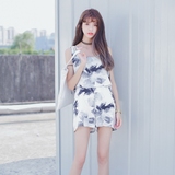 2016夏季韩版气质时尚套装女休闲无袖背心上衣连体阔腿短裤两件套