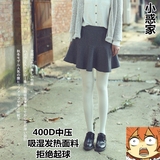 日本400D条纹发热显瘦腿丝袜子女秋季连裤袜防勾丝高腰收腹打底袜