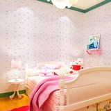 防水PVC自粘墙纸温馨可爱卡通浪漫粉红系列风格卧室壁纸墙贴纸