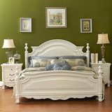 欧式白色1.5米实木床水曲柳现代简约开放漆雕花双人床1.8法式婚床