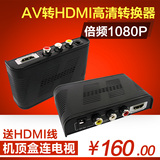 朗强LKV363MINI AV转HDMI高清转换器1080P 电视盒RCA莲花转HDMI