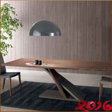 北欧整装长方形书桌简约loft铁艺实木设计师家具创意办公桌桌品牌