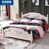 欧式床双人床1.8米韩式田园床地中海白色实木床单人床美式乡村床