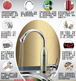 hainee新款热销电热水龙头数码显示厨房家电淋浴温度多用龙头旋转