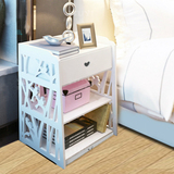 床头柜简约现代雕花镂空床头柜卧室迷你床边柜储物收纳柜