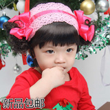韩版新款宝宝发带 女童公主刘海假发帽婴儿百天配饰发饰3个月-5岁