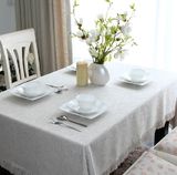 田园简约现代北欧/美式地中海咖啡厅棉麻桌布布艺定制