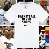 夏季新篮球永不熄 nbaT恤 林书豪詹姆斯同款T恤男女纯棉运动短袖