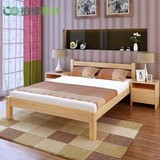 定制实木双人床 韩式经济型实木双人单人床1.8米1.5米1.2米儿童床