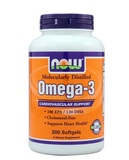 Now Foods omega-3不饱和脂肪酸深海鱼油软胶囊200粒 不含胆固醇