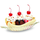 家用冷菜碟 冰淇淋杯 香蕉船碟 阿拉斯加系列 玻璃雪糕船 特价