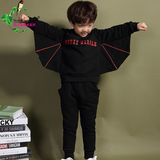 儿童装韩版爆款中小童卡通休闲套装儿童蝙蝠侠卫衣套装2015秋冬季