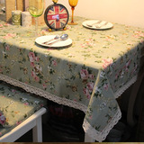 欧式家居精品现代田园餐桌装饰长条布艺桌旗餐桌布茶几田园绿桌布