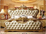 欧式新古典实木法式金箔雕花双人床高端奢华别墅样板房定制家具