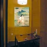日本仕女图美人图装饰画料理店酒店餐厅壁画浮世绘日式家居无框画