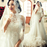 包邮新娘结婚3米超长头纱婚纱礼服拖尾韩式头纱头饰新款高档蕾丝