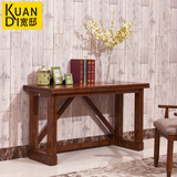 宽邸家具花梨色中式复古做旧实木长方形折叠家用咖啡桌会议桌书桌
