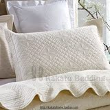 高档雅致夹棉加厚枕头套6色可选 欧美 100%纯棉 绗缝枕套 靠垫套