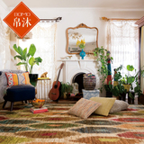 个性瑞风情 印度进口卧室客厅茶几毯 天然麻手工美式整张地毯满铺