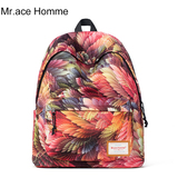 Mr.ace Homme书包中学生女双肩包女韩版学院风休闲简约背包旅行包