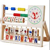 儿童启蒙早教木制无味玩具数学教具计算架小学生计数器珠算架算盘