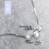 韩国S925纯银项链 施华洛世奇水晶元素装饰锁骨链 时尚气质颈链