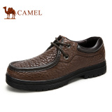 Camel/骆驼商务休闲鞋 春季新款真皮耐磨系带男鞋