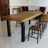 美式loft铁艺实木长桌西餐厅桌椅组合星巴克餐桌咖啡桌会议桌书桌