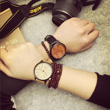 韩版创意木纹皮带手表男复古简约女中学生石英表时尚潮流情侣腕表