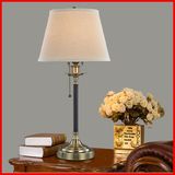 美式台灯简约客厅书房卧室床头灯 创意铁艺拉线装饰灯具包邮