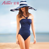 2015新款爱慕正品泳装显瘦聚拢性感女士温泉礼服连体泳衣AM68EG2