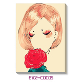 数字油画diy数码彩绘人物卡通动漫手绘大幅装饰画蔷薇美少女系列5