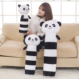 大号可爱卡通熊猫公仔圆柱长条抱枕毛绒玩具双人靠垫枕头生日礼物