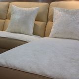 四季皮沙发垫子巾罩套布艺坐垫定做欧式防滑白色纯色简约现代夏季