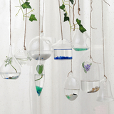 zakka灯工玻璃水培容器 小吊瓶 家居装饰墙壁吊挂花瓶 创意花器